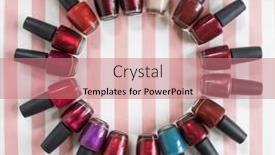  Presentation with pink white - Cool new presentation theme with nail-polish-wheel-on-pink backdrop and a coral colored foreground