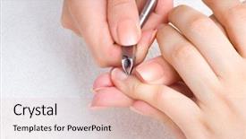  Presentation with nail salon - Colorful PPT theme enhanced with nail-salon-cuticle-cut backdrop and a lemonade colored foreground