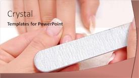  Presentation with nail - Cool new presentation with nail-studio-beautician-polishing-female backdrop and a coral colored foreground