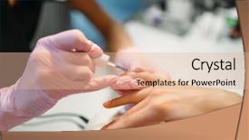  Presentation with nail tech - Beautiful theme featuring nail varnish to female client backdrop and a  colored foreground