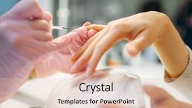  Presentation with acrylic nail course presentation - PPT theme enhanced with nail varnish to female client background and a lemonade colored foreground