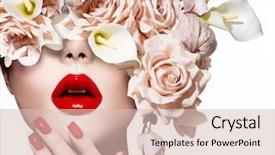  Presentation with nails manicure - Cool new presentation theme with nails closeup manicure and makeup backdrop and a lemonade colored foreground