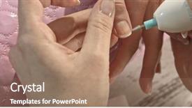  Presentation with nails manicure - Colorful presentation theme enhanced with nails saloon woman doing new backdrop and a coral colored foreground