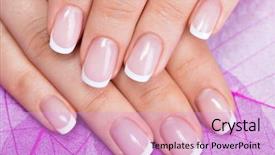  Presentation with manicure - Beautiful presentation design featuring nails with beautiful french manicure backdrop and a lavender colored foreground