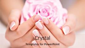  Presentation with pink nails - Presentation theme with woman wear graduation gown in campus background and a gray colored foreground