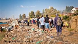  Presentation with review - Beautiful slide set featuring nairobi-kenya-february-6-2014 backdrop and a coral colored foreground