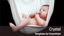  Presentation with black baby - Amazing PPT layouts having naked baby sleeping in white backdrop and a tawny brown colored foreground