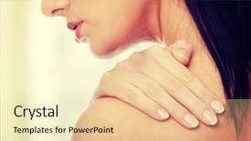  Presentation with anatomy neck - Beautiful presentation theme featuring naked body holding her neck backdrop and a lemonade colored foreground