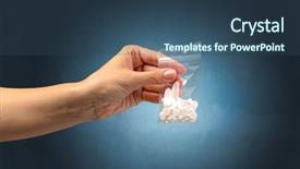  Presentation with plastic bag - Slides having naked female hand giving drugs background and a ocean colored foreground