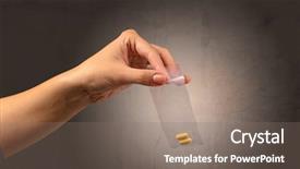  Presentation with drugs - Beautiful PPT theme featuring naked female hand giving drugs backdrop and a  colored foreground