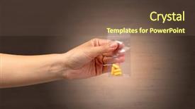  Presentation with plastic bag - Theme featuring naked female hand giving drugs background and a tawny brown colored foreground