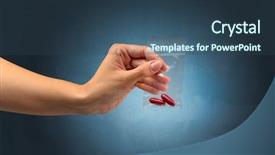  Presentation with plastic bag - Beautiful presentation theme featuring naked female hand giving drugs backdrop and a ocean colored foreground