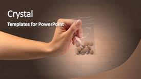  Presentation with plastic bag - Amazing theme having naked female hand giving drugs backdrop and a tawny brown colored foreground