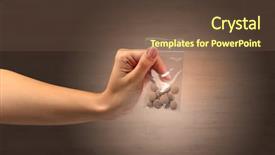  Presentation with drugs cocaine drug powder - Presentation theme having naked female hand giving drugs background and a tawny brown colored foreground