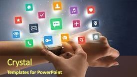  Presentation with smartwatch - Colorful slides enhanced with naked female hand with smartwatch backdrop and a  colored foreground