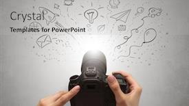 Presentation with doodle - Audience pleasing presentation theme consisting of hand photo shooting with doodle backdrop and a light gray colored foreground