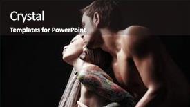  Presentation with black people - Slide set featuring nude people - shot of a passionate loving background and a dark gray colored foreground