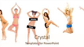  Presentation with unhappay women - Beautiful PPT theme featuring nude people - women happy sport backdrop and a  colored foreground