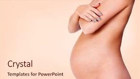  Presentation with pastel art - PPT layouts enhanced with naked pregnant woman posing background and a lemonade colored foreground