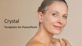  Presentation with hair care - Slide set featuring naked shoulder portrait of beauty background and a coral colored foreground