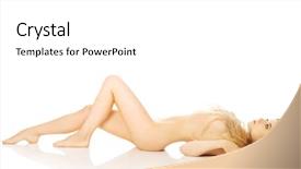  Presentation with healthy workplace full length side view - Cool new presentation theme with naked woman lying with bended backdrop and a white colored foreground