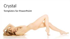  Presentation with knee simple - Presentation theme featuring naked woman lying with bended background and a white colored foreground