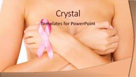  Presentation with breast cancer awareness - Beautiful slide deck featuring naked woman with breast cancer backdrop and a coral colored foreground