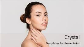  Presentation with isolated paw prints over white - Beautiful PPT theme featuring naked woman with perfect skin backdrop and a lemonade colored foreground