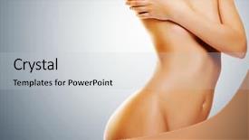  Presentation with woman body - PPT theme featuring beautiful female body background and a light gray colored foreground
