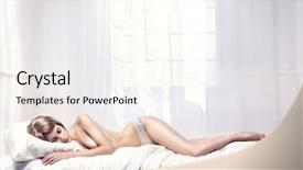  Presentation with woman nude body - Colorful slide deck enhanced with fashionable photo sleeping nude woman backdrop and a cream colored foreground