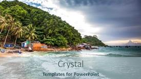  Presentation with permit - Beautiful PPT theme featuring nam du islands kien giang backdrop and a light blue colored foreground