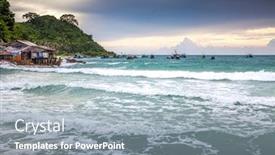  Presentation with permit - Amazing PPT theme having nam du islands kien giang backdrop and a gray colored foreground