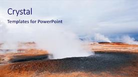  Presentation with hot springs - Slides consisting of namafjall - geothermal area in field background and a sky blue colored foreground