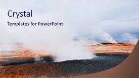  Presentation with hot springs - Presentation theme consisting of namafjall - geothermal area in field background and a sky blue colored foreground