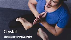  Presentation with yoga for stress management - Slides with namaste - mexican yoga teacher meditating background and a dark gray colored foreground