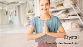  Presentation with spirituality - Theme having namaste - mindfulness spirituality and healthy lifestyle background and a lemonade colored foreground