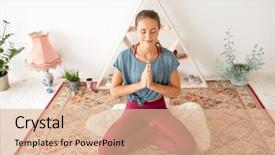  Presentation with spirituality - Beautiful slide set featuring namaste - mindfulness spirituality and healthy lifestyle backdrop and a coral colored foreground