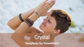  Presentation with positivity - Slide deck having namaste - woman praying at the beach background and a coral colored foreground