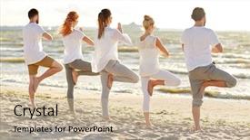  Presentation with healthy lifestyle - Slides enhanced with namaste - yoga fitness sport and healthy background and a soft green colored foreground