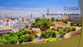  Presentation with osaka - Slides with namba-parks-osaka-japan-cityscape background and a light blue colored foreground