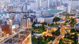  Presentation with osaka - Presentation design enhanced with namba-parks-osaka-japan-cityscape background and a light blue colored foreground