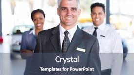  Presentation with dealership - Cool new slide deck with name - portrait of senior car dealership backdrop and a ocean colored foreground