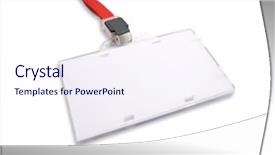 Presentation with information security - Amazing theme having name badge - blank security card isolated backdrop and a sky blue colored foreground