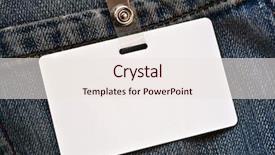  Presentation with jeans - Slide set consisting of name badge - blue jeans with blank tag background and a sky blue colored foreground