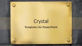  Presentation with signboard - Presentation featuring name board - blank gold metal signboard background and a blonde colored foreground