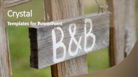  Presentation with signboard - Presentation having name board - closeup of old signboard bed background and a coral colored foreground