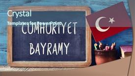  Presentation with republic day - Slide set featuring name for the republic day background and a ocean colored foreground