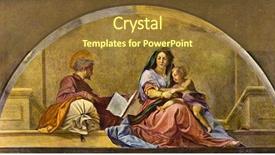  Presentation with reproduction - Theme featuring serve god - andrea del sarto madonna background and a tawny brown colored foreground