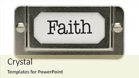  Presentation with file drawer - Presentation theme featuring jesus door - faith file drawer label isolated background and a white colored foreground