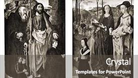  Presentation with reproduction - Beautiful PPT layouts featuring serve god - hugo van der goes portinari backdrop and a  colored foreground